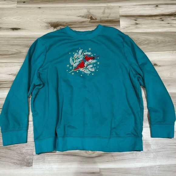 Vintage Holiday Editions Red Cardinal Crewneck Sweatshirt Women’s 2XL - Picture 1 of 3